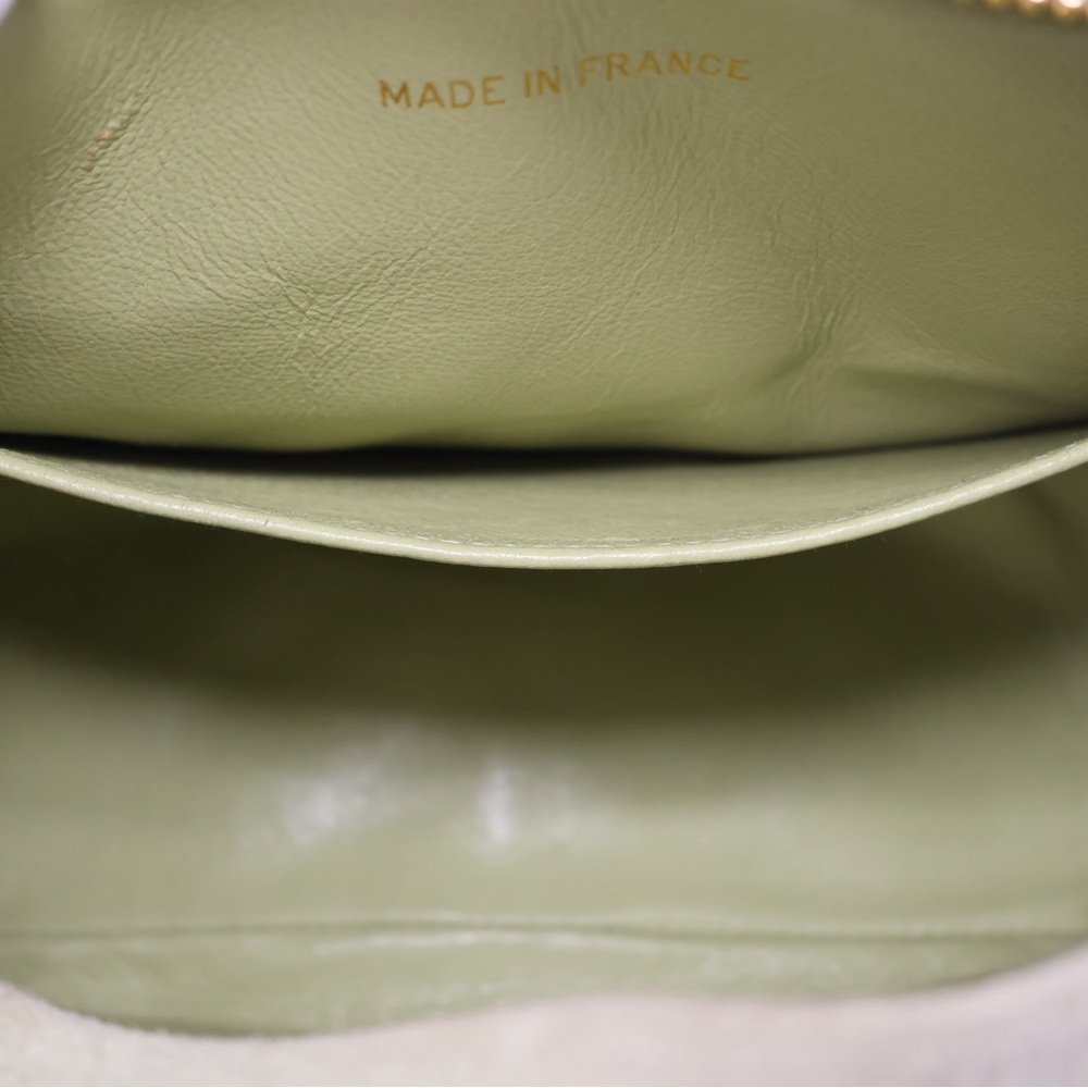 Chanel Vintage Mint Green Gold Matelasse Crossbody Bag Quilted Design - Picture 10 of 16